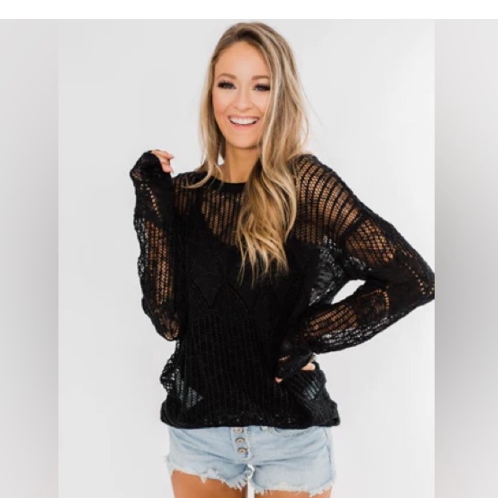 Open knit coverup sweater S/M